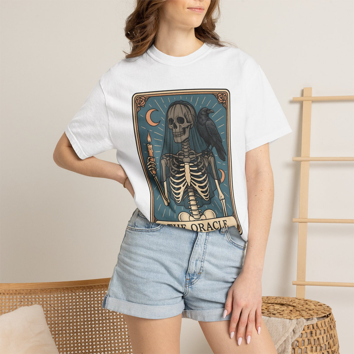 Skull Tarot Card Shirt Gothic Mysticism Unisex Gift Dark product image 7