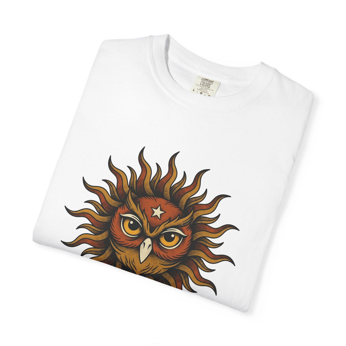 Owl Sun Shirt Bohemian Gift Women Line Art Tee Hoot T-Shirt product image 5