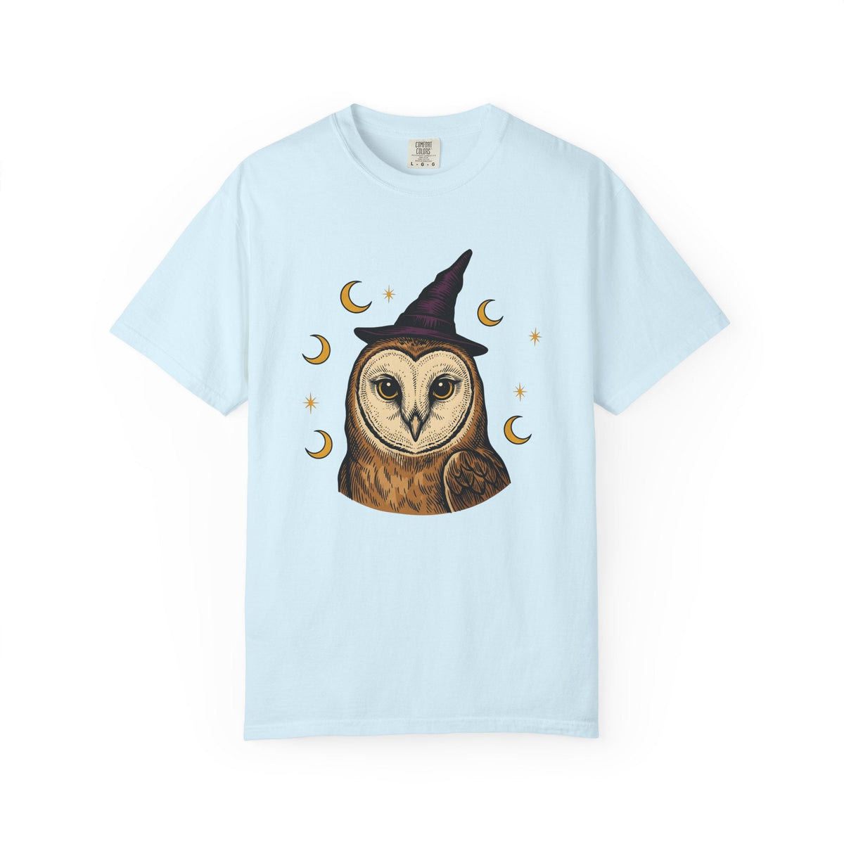 Owl Wizard Hat Shirt Halloween Wildlife Unisex Gift Sketch Tee Wizard Hat
