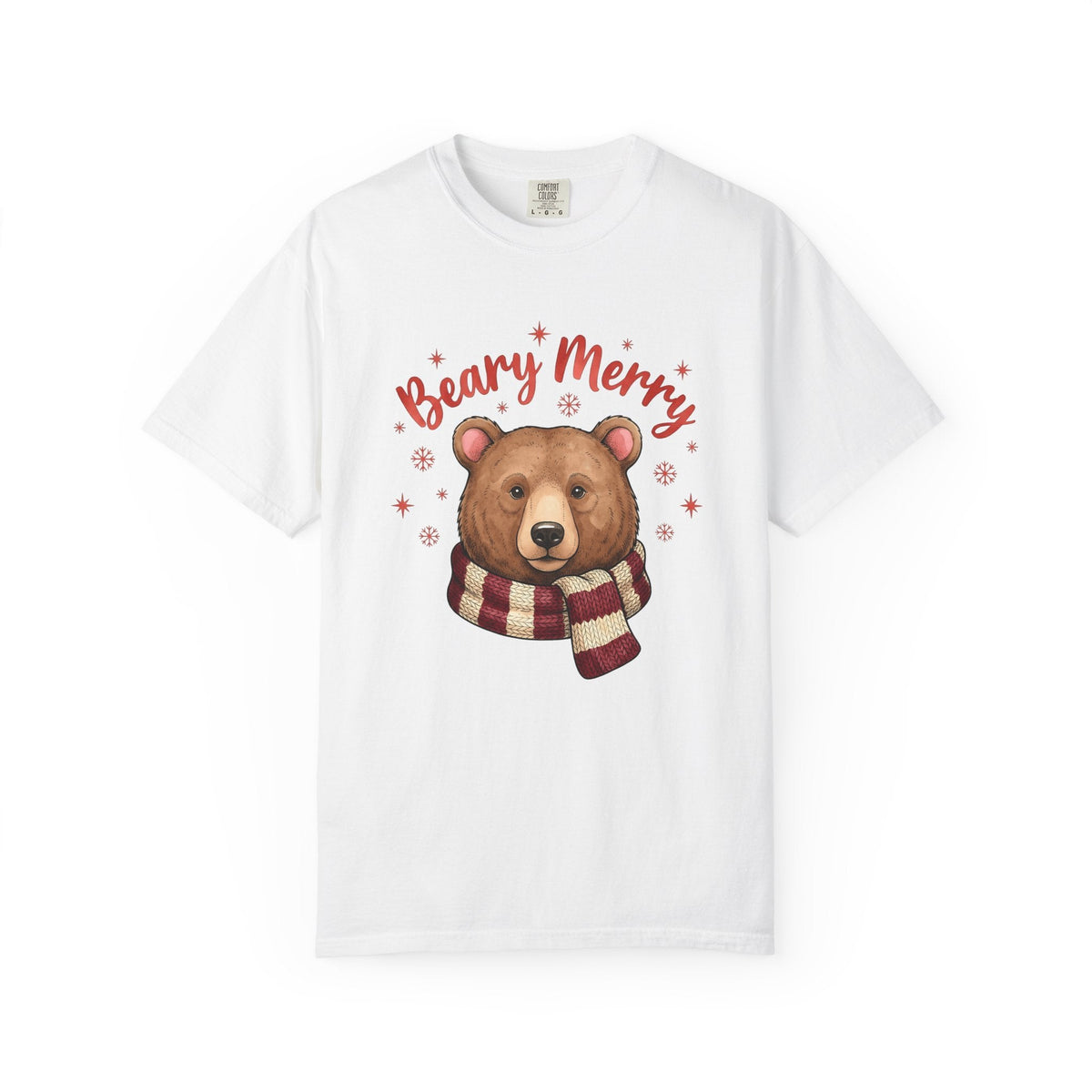 Bear Scarf Shirt Animals Holiday Gift Women Cute Tee Teddy product image 1