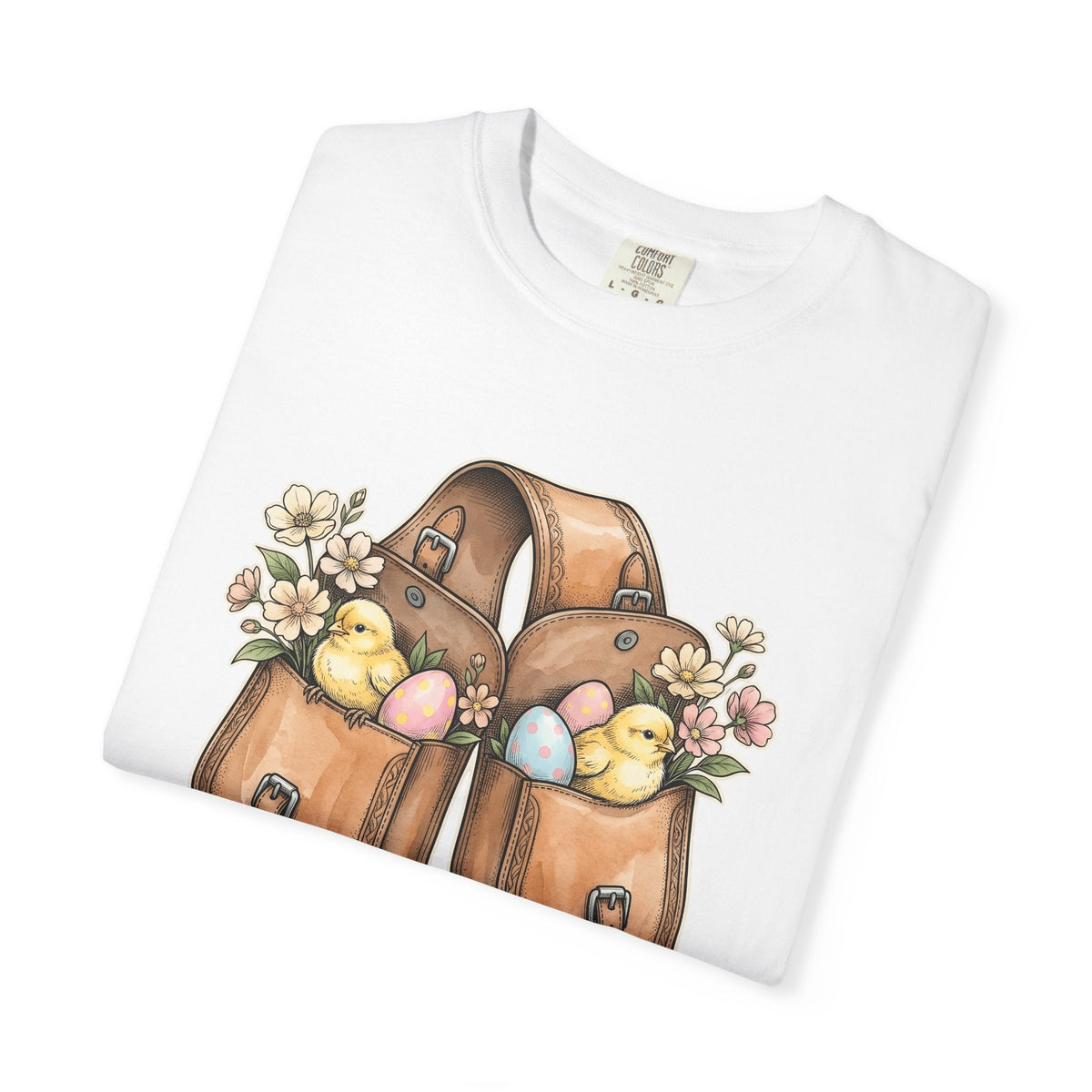 Baby Chicken Bag Shirt Easter Flowers Unisex Gift Floral Tee Chick Bag T-Shirt
