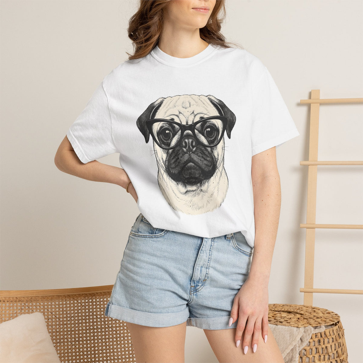 Pug Canine Shirt Dog Wildlife Unisex Gift Line Art Tee product image 6