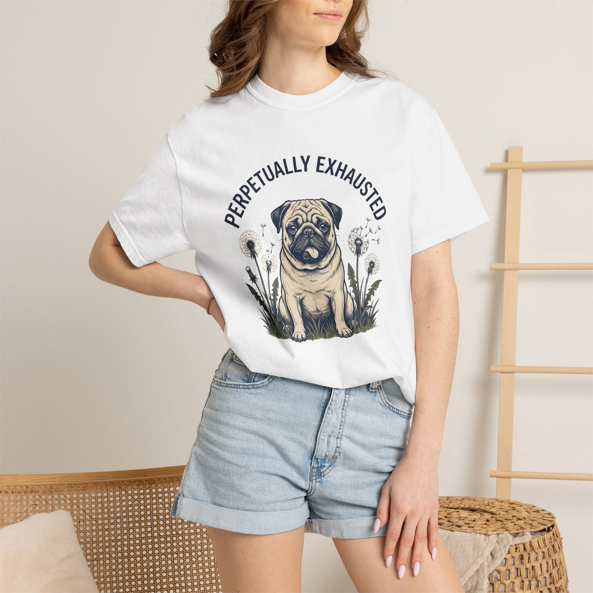 Pug Dog Shirt Humor Unisex Gift Hand Drawn Tee Puggle product image 6