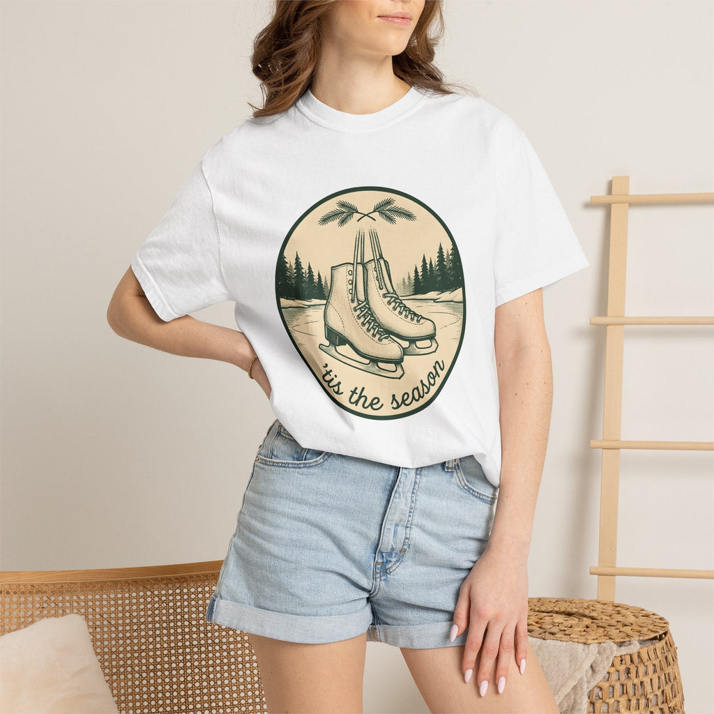 Ice Skates Shirt Christmas Winter Unisex Gift Vintage Tee product image 6