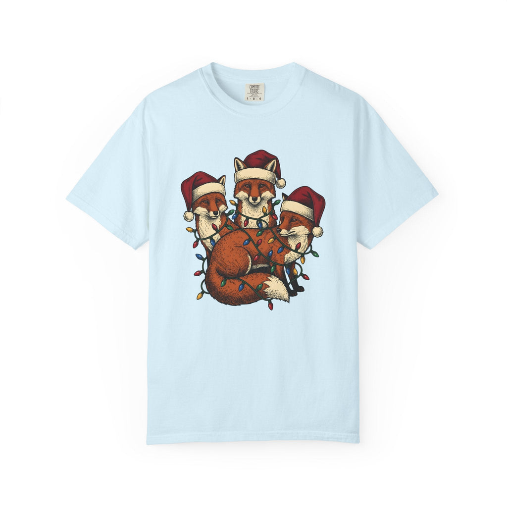 Fox Trio Shirt Christmas Animals Unisex Gift Hand Drawn Tee product image 2