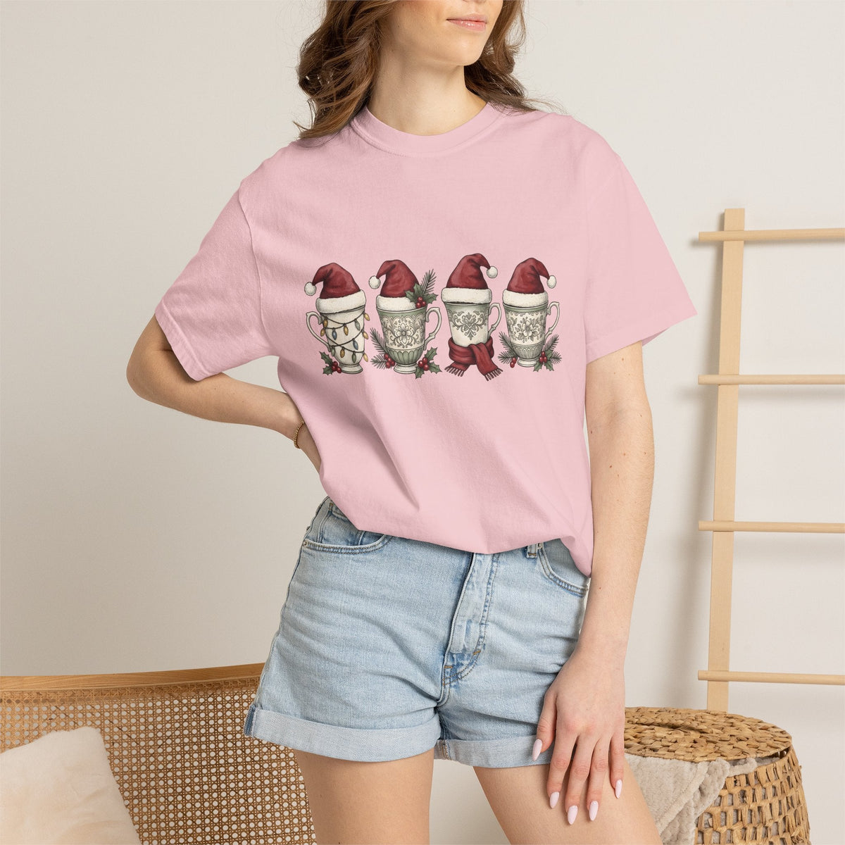 Holiday Hat Mugs Shirt Christmas Cappuccino Gift Women Farmhouse Tee Mug T-Shirt Xmas Fan Coffee Mug Tshirt Cappuccino Graphic Cartoon