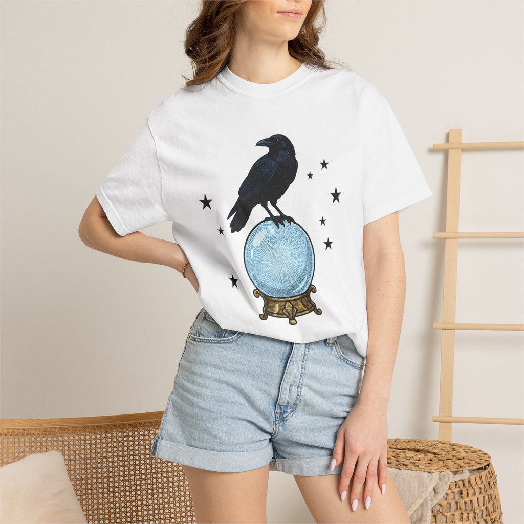 Crow Magic Sphere Shirt Occult Dark Art Unisex Gift Retro product image 6