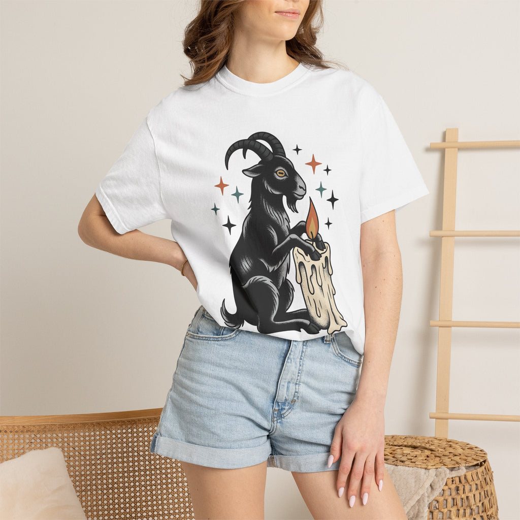 Goat Candle Shirt Boho Chic Gothic Unisex Gift Tattoo Tee product image 6