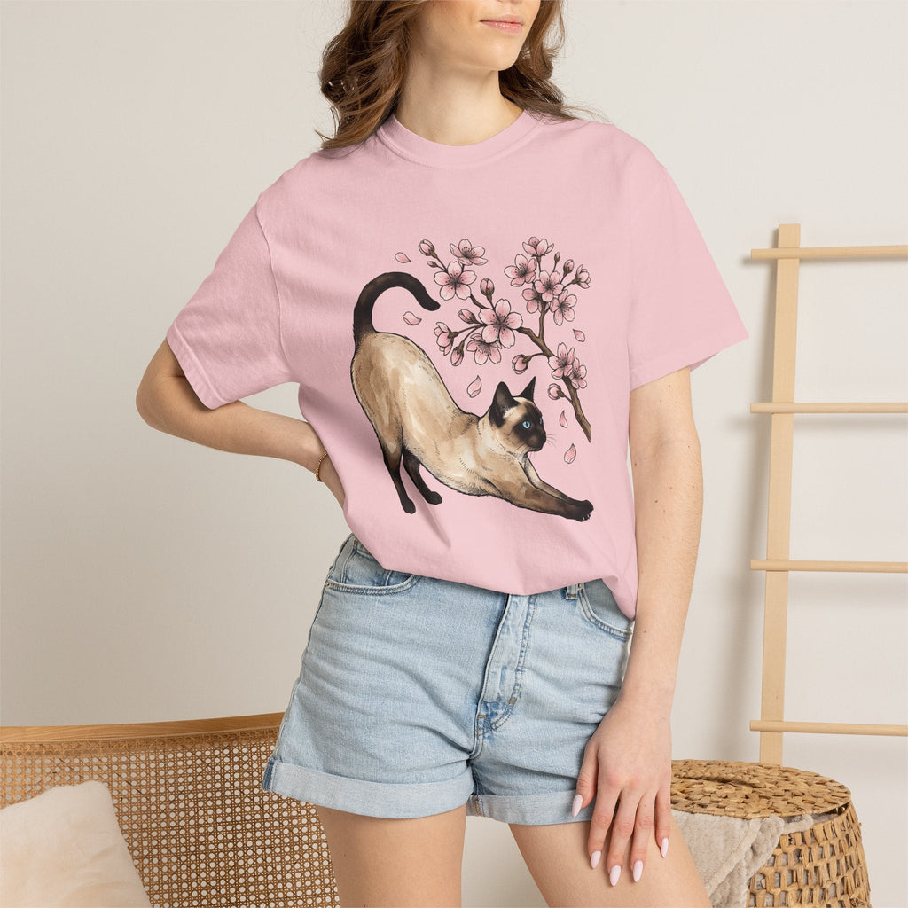 Siamese Kitten Shirt Cat Flower Unisex Gift Painting Tee product image 12