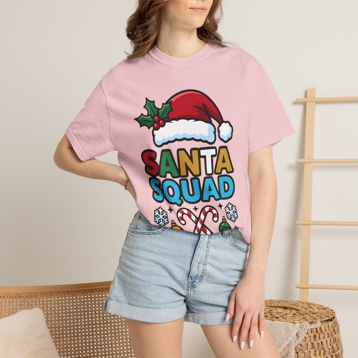Santa Cap Candy Cartoon T-Shirt – Christmas Festive Design, Unisex Graphic Tee