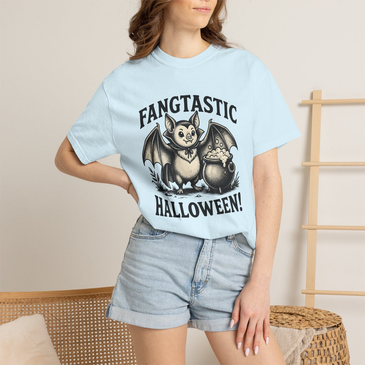 Bat Cauldron Shirt Halloween Gothic Unisex Gift Vintage Tee product image 9