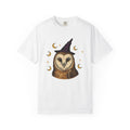 Owl Wizard Hat Shirt Halloween Wildlife Unisex Gift Sketch Tee Wizard Hat