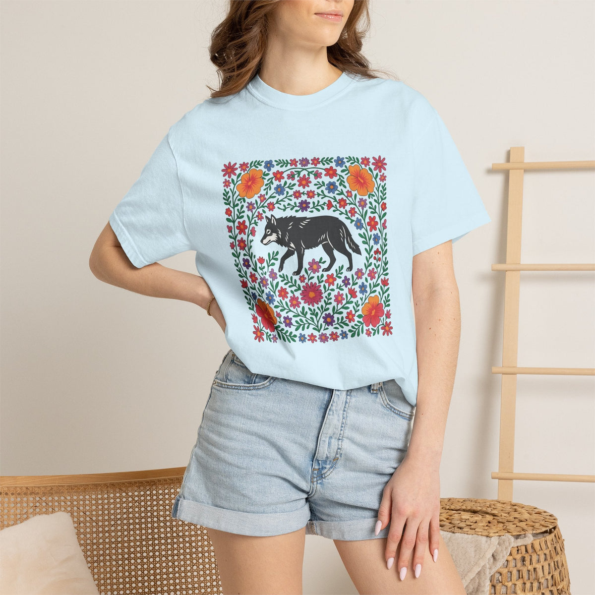 Wolf Bloom Shirt Animals & Flowers Wilderness Unisex Gift product image 9