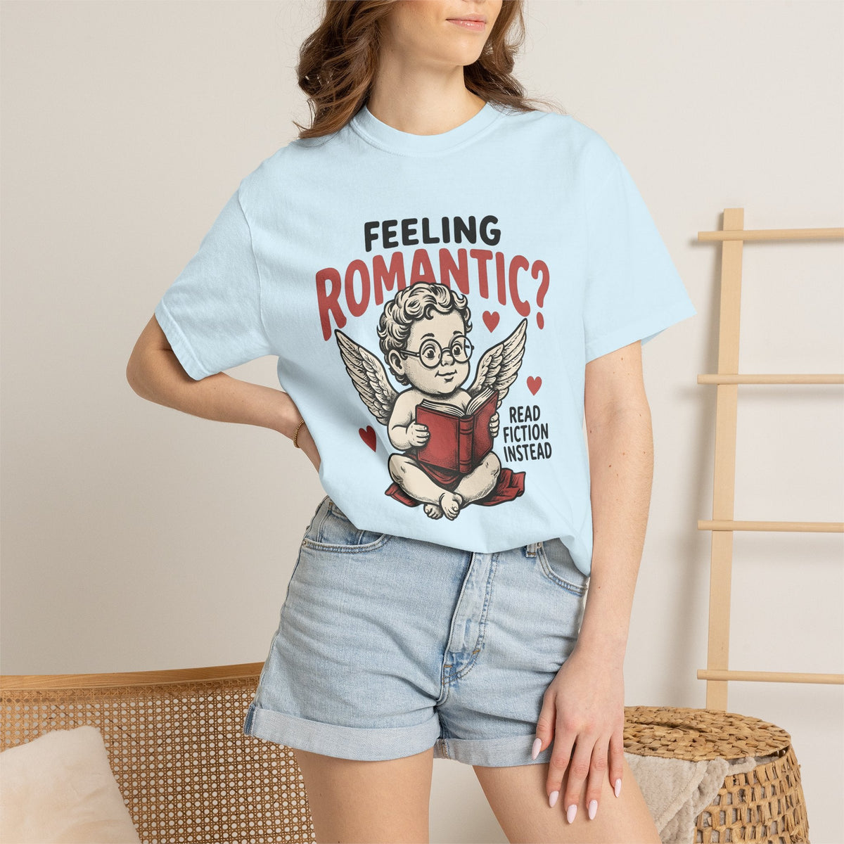 Cupid Reading Shirt Valentines Day Book Unisex Gift Vintage product image 9