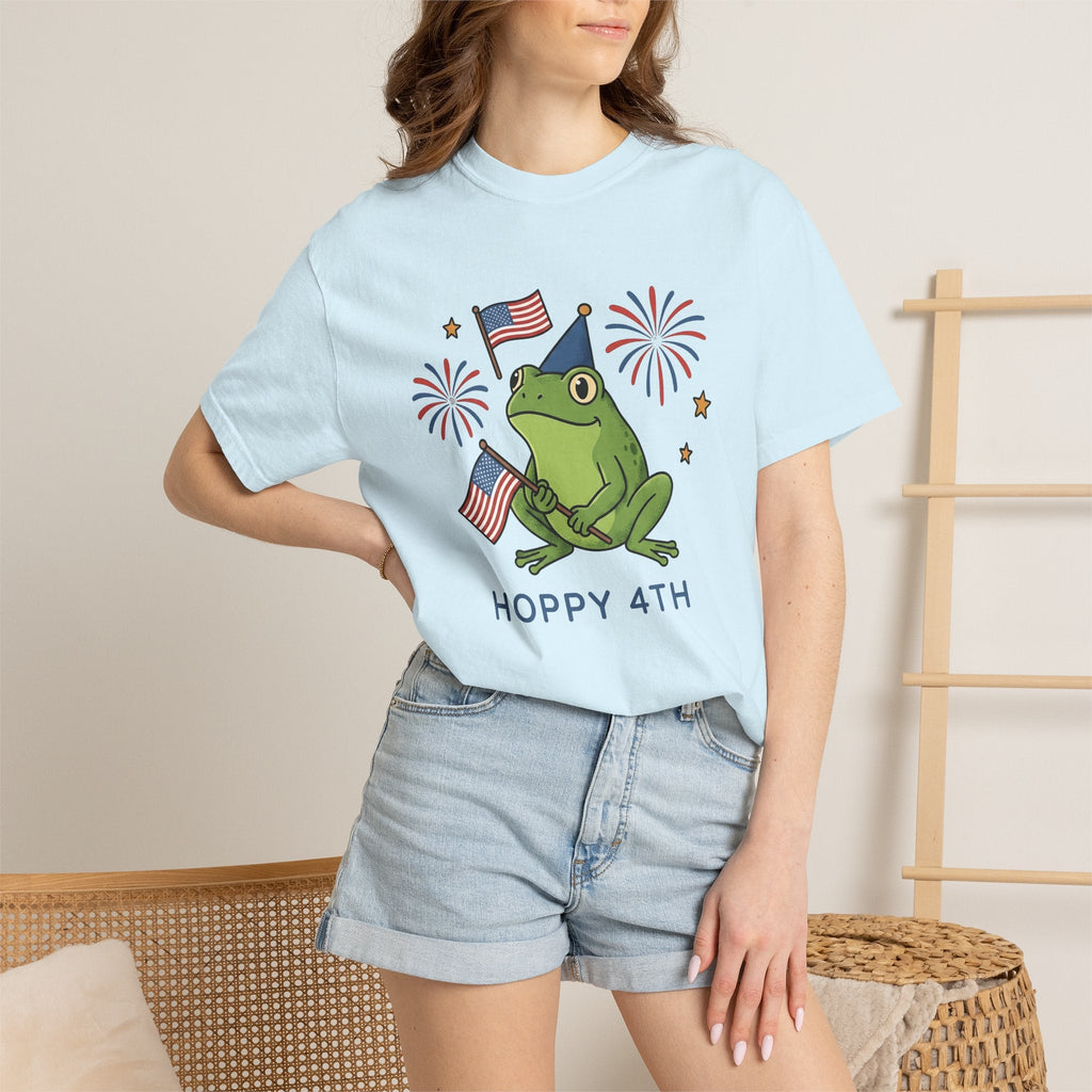 Frog Party Hat Shirt 4th Of July Animal Unisex Gift Cartoon Tee Toad T-Shirt