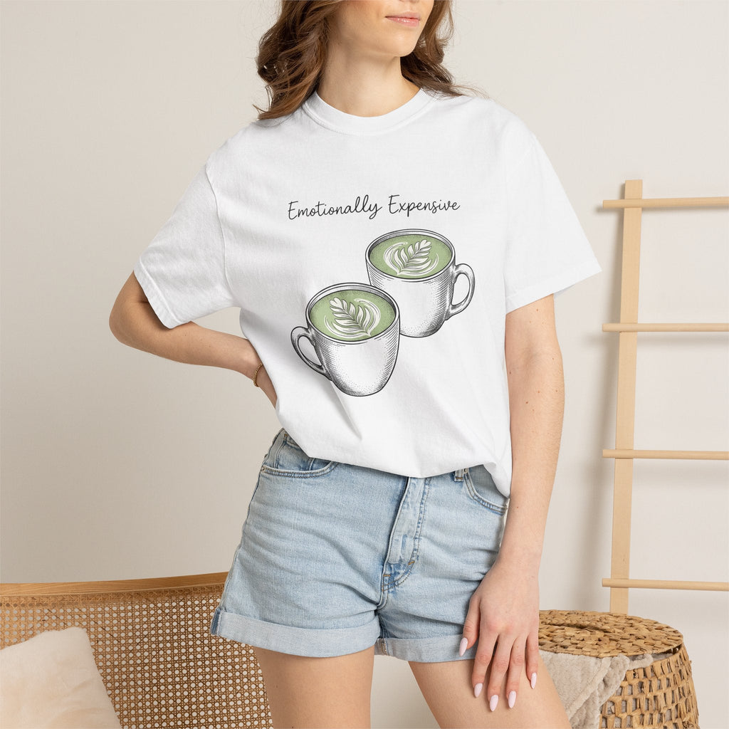 Matcha Latte Cups Shirt Coffee Foodie Unisex Gift Hand Drawn Tee Green Tea Cup