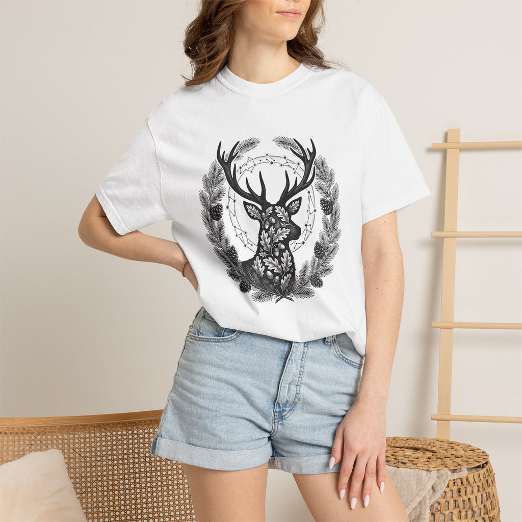 Buck Silhouette Shirt Boho Chic Plants Gift Women Leaf Tee product image 6