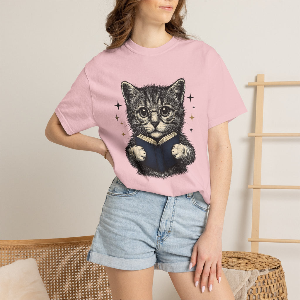 Cat Reading Shirt Novels Unisex Gift Cartoon Tee Kitten product image 12