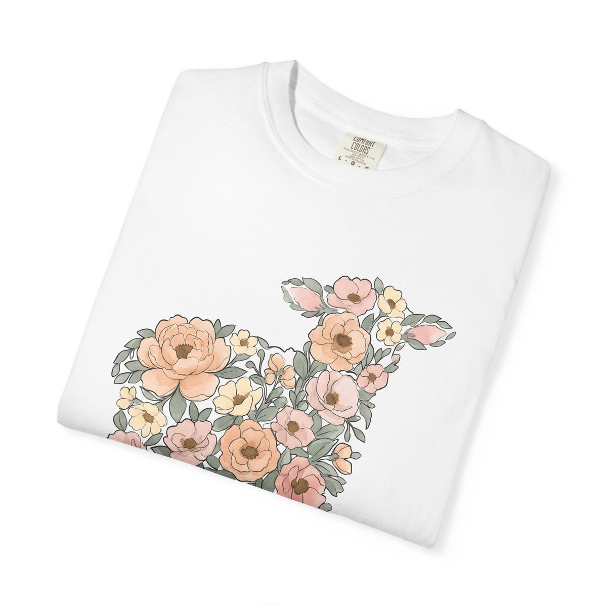 Floral Lamb Shirt Easter Spring Unisex Gift Watercolor Tee product image 5