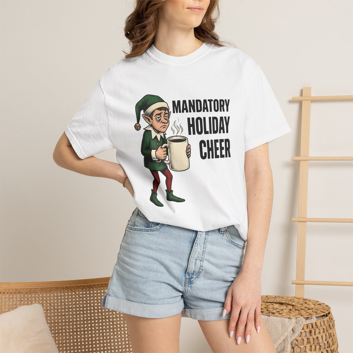 Weary Christmas Helper Shirt Fun Unisex Gift Shabby Chic product image 6