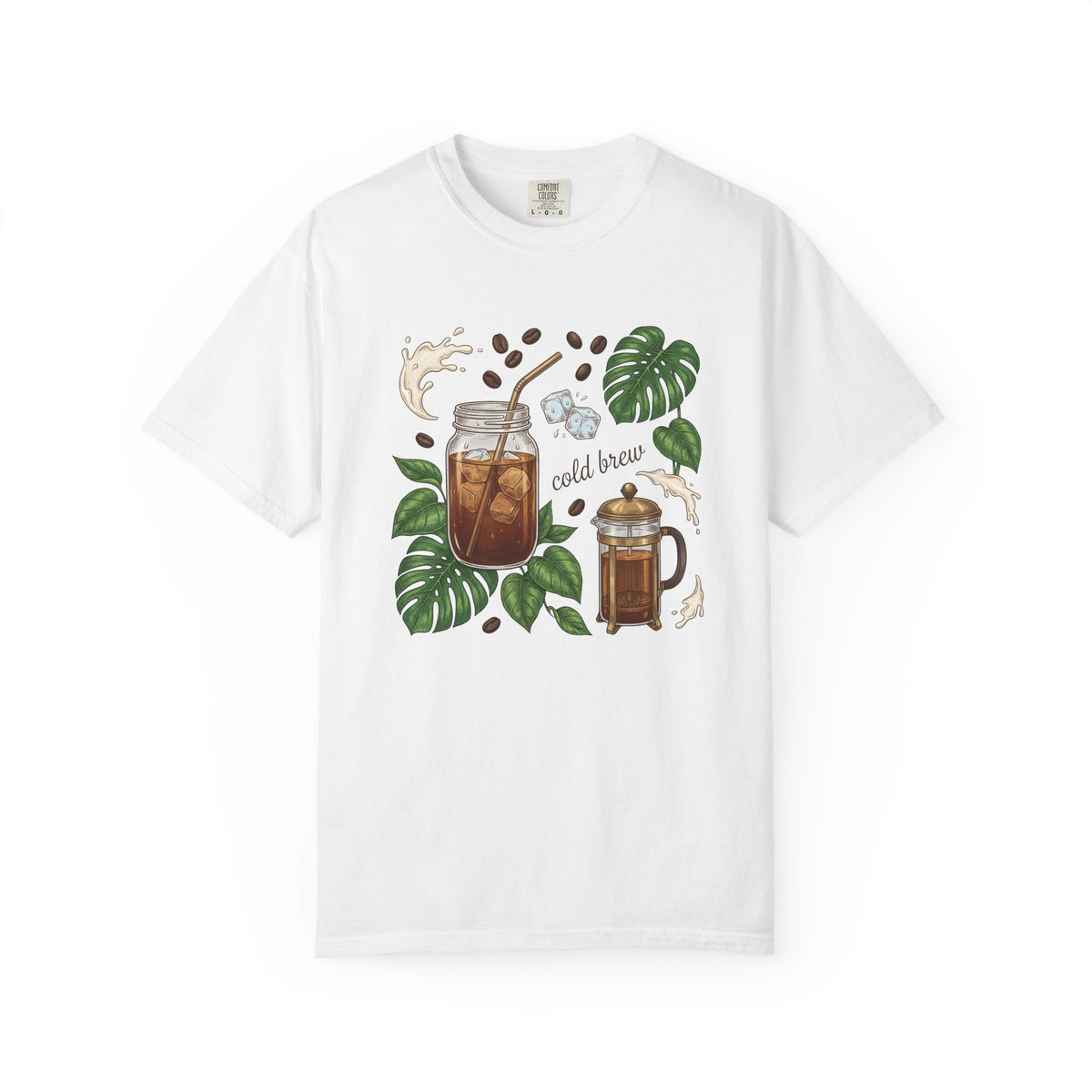Iced Coffee Jar Shirt Coffee Foodie Unisex Gift Hand Drawn Tee Cold Brew T-Shirt