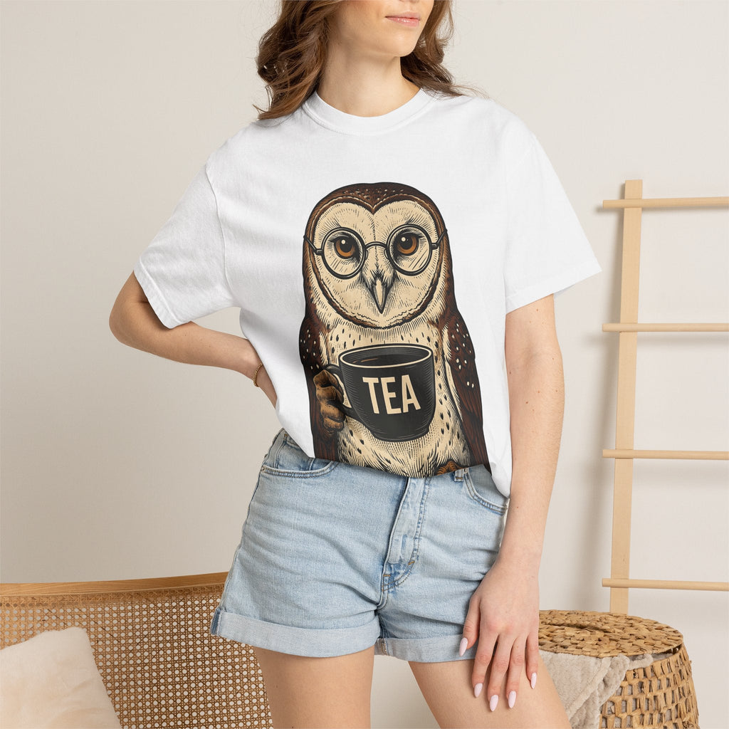 Owl Tea Cup Shirt Tea Animal Unisex Gift Vintage Tee Teacup T-Shirt Tea Fan