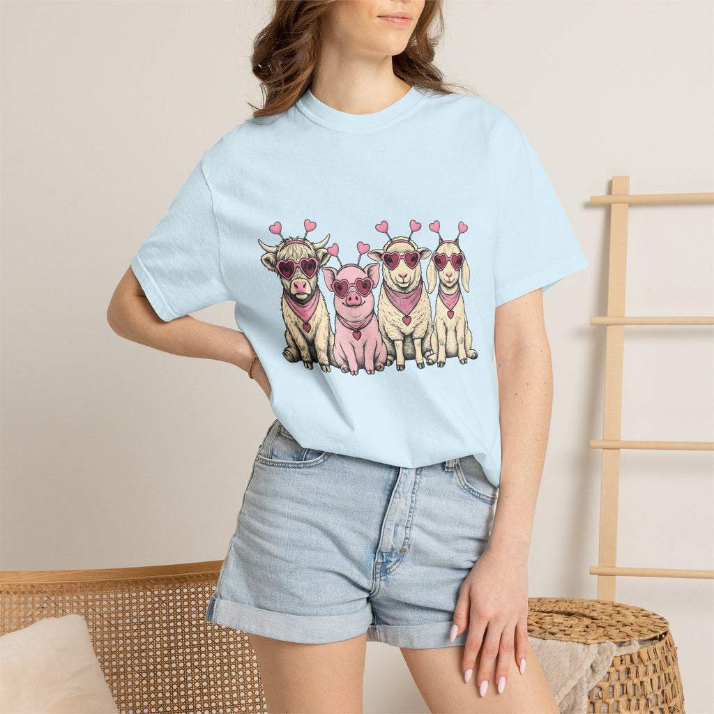 Barnyard Animals Shirt St Valentines Day Pets Gift Women product image 9