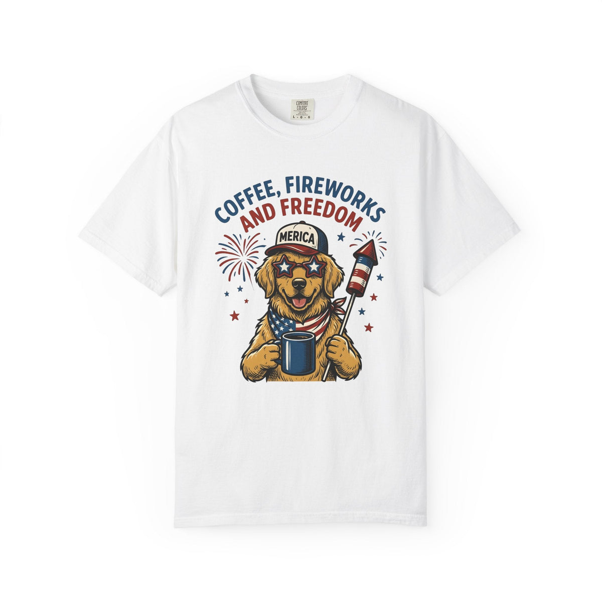 Golden Retriever Shirt 4th Of July Dog Unisex Gift Cartoon product image 1