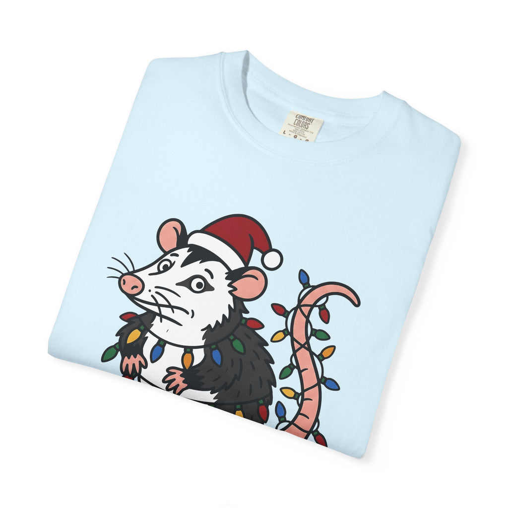 Possum Christmas Hat Shirt Christmas Pet Unisex Gift Doodle Tee Opossum T-Shirt
