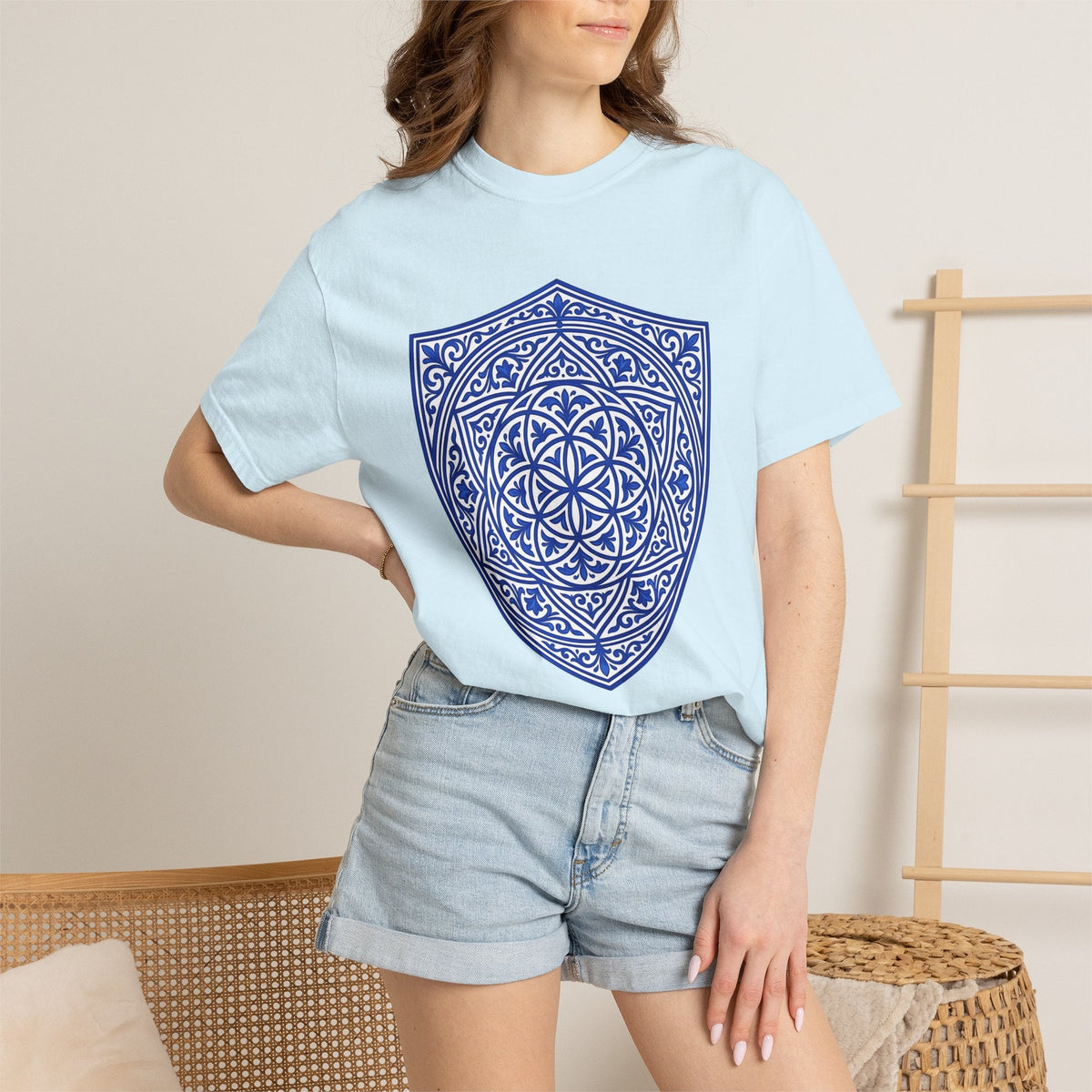 Mandala Shield Shirt Boho Chic Pattern Unisex Gift Tee product image 9