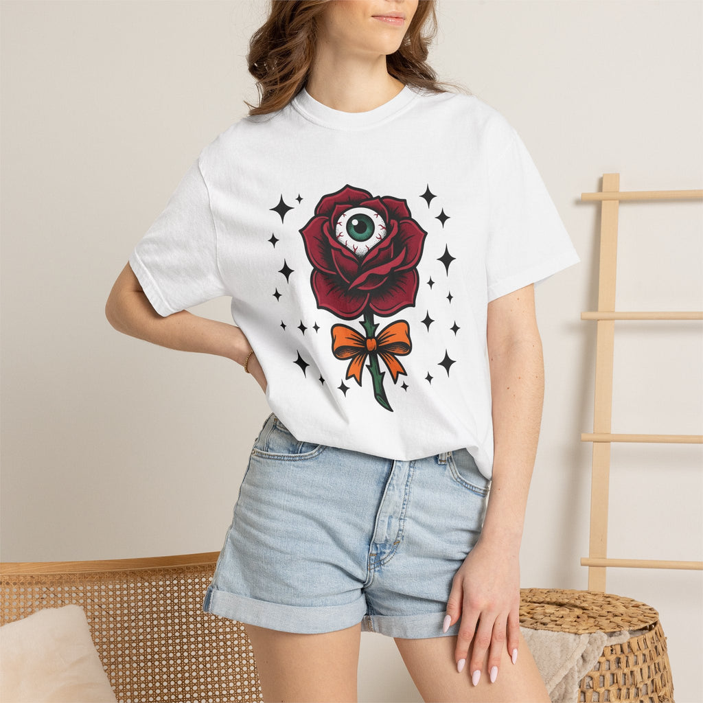 Eyeball Rose Shirt Halloween Gothic Unisex Gift Tattoo Tee product image 6