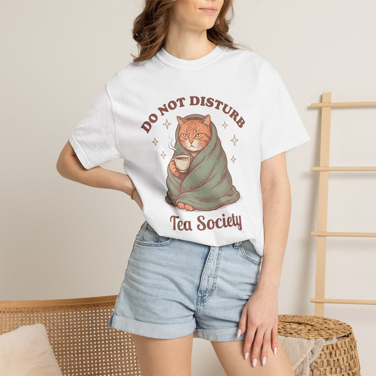 Kitten Blanket Shirt Tea Mammal Unisex Gift Distressed Tee Baby Blanket T-Shirt
