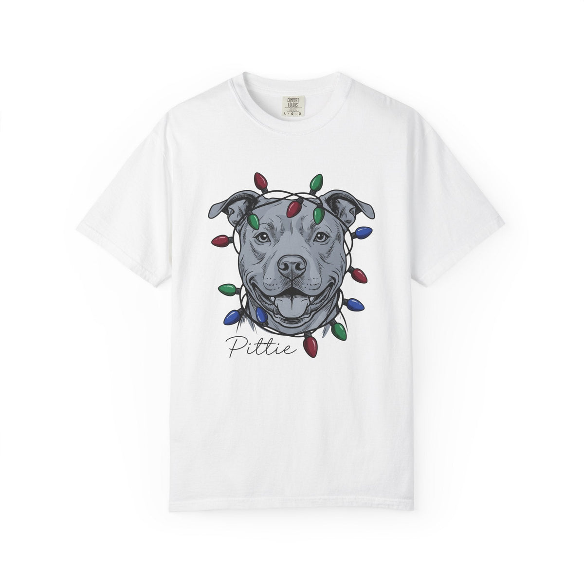 Pitbull Canine Shirt Dog Winter Unisex Gift Line Art Tee product image 1