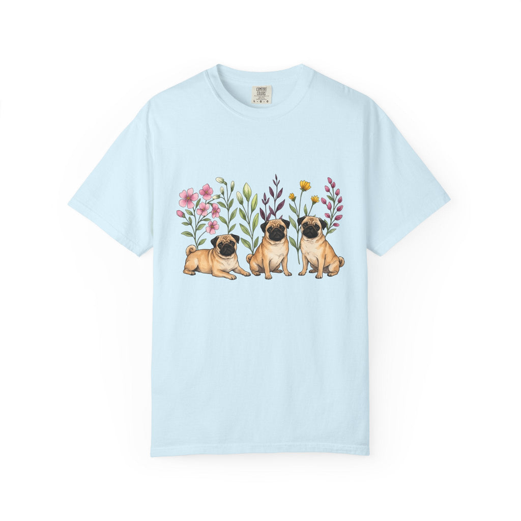 Pug Group Shirt Dog Plants Unisex Gift Line Art Tee T-Shirt product image 2