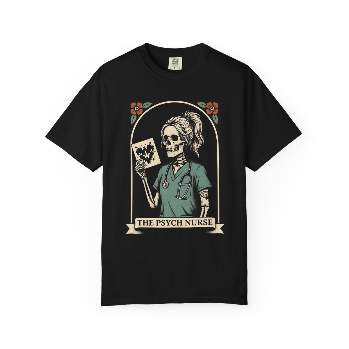 Skull Nurse Shirt Healthcare Gift Women Traditional Tee product image 4