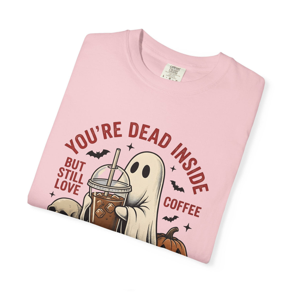 Phantom Coffee Tumbler Shirt Halloween Cafe Unisex Gift Weathered Tee Travel Mug