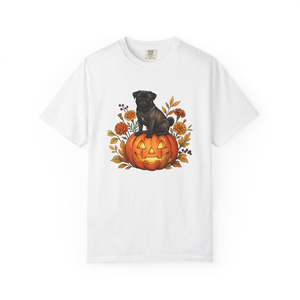 Pug Pumpkin Shirt Halloween Canine Fan Unisex Gift Old product image 1