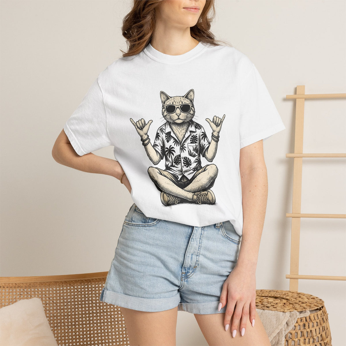 Feline Sunglasses Shirt Cat Coast Unisex Gift Cartoon Tee product image 6