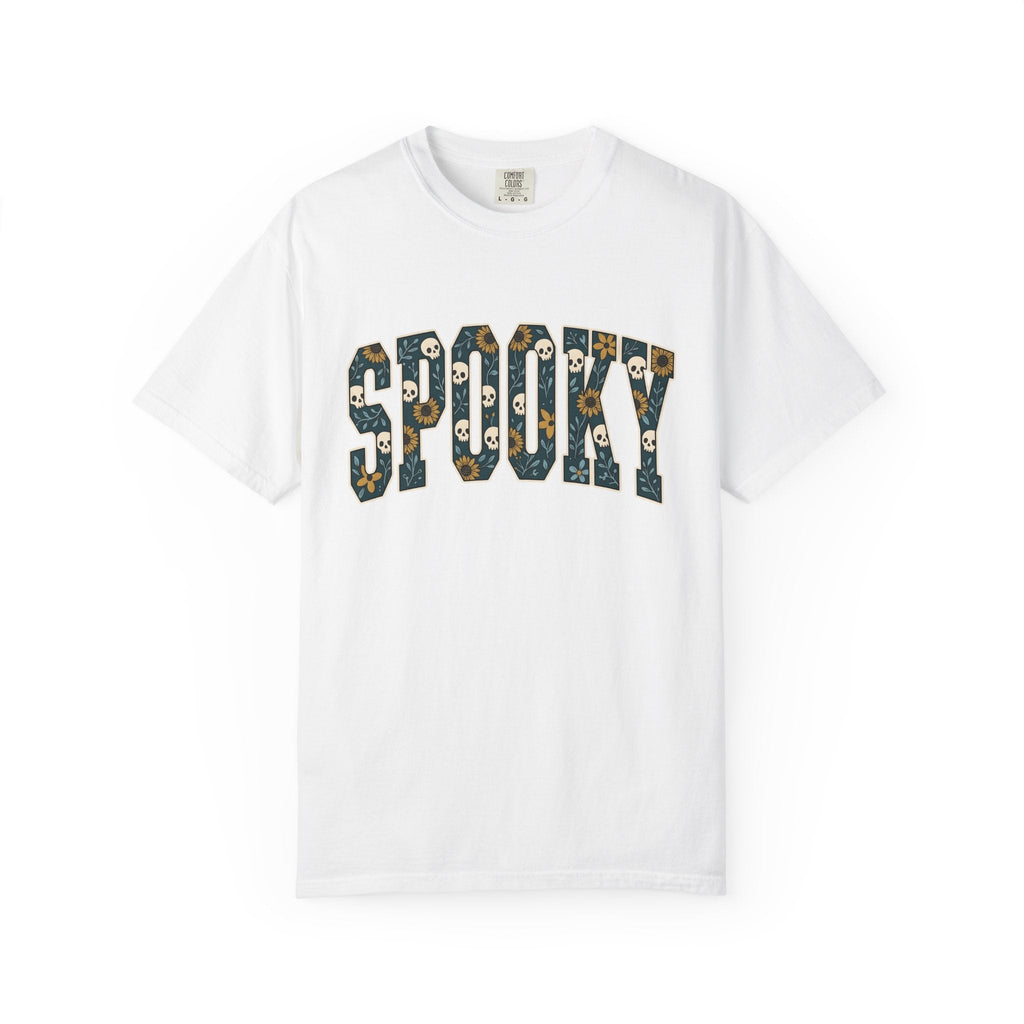 Skull Floral Shirt Halloween Gothic Unisex Gift Bold Tee product image 1