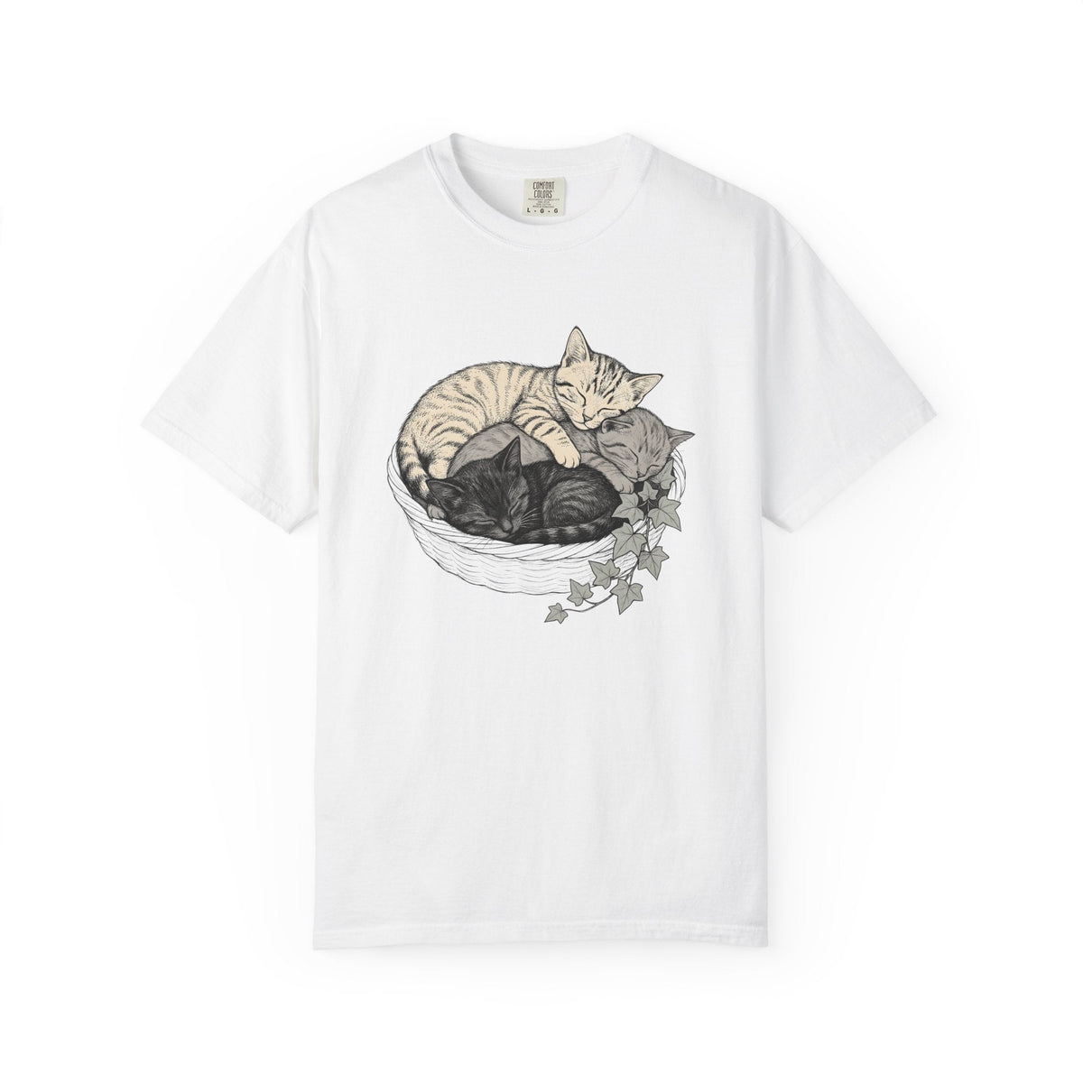 Napping Cats Shirt Cat Wildlife Unisex Gift Line Art Tee product image 1