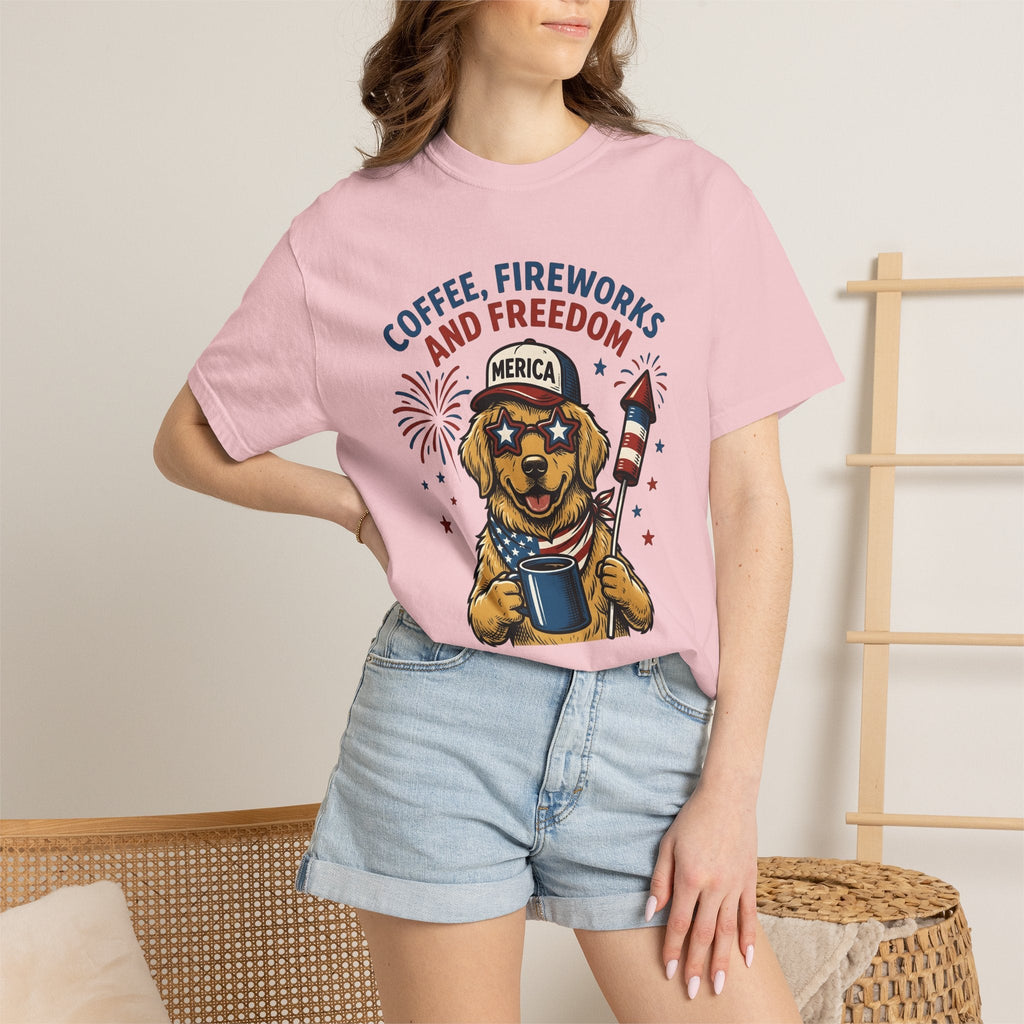 Golden Retriever Shirt 4th Of July Dog Unisex Gift Cartoon product image 12