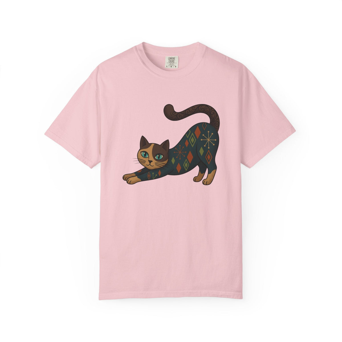 Stretching Cat Shirt Animal Unisex Gift Mid Century Tee product image 3