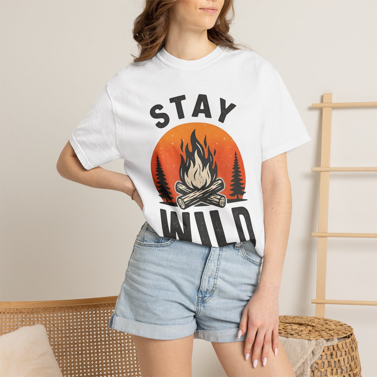 Campfire Graphic Shirt Camping Nature Unisex Gift Vintage product image 6