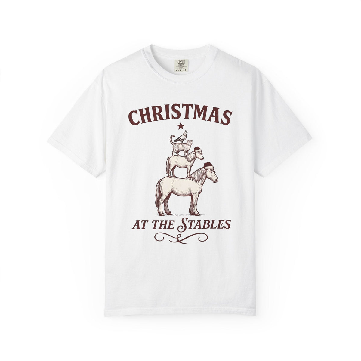 Horse Pile Shirt Christmas Pet Unisex Gift Rustic Tee product image 1