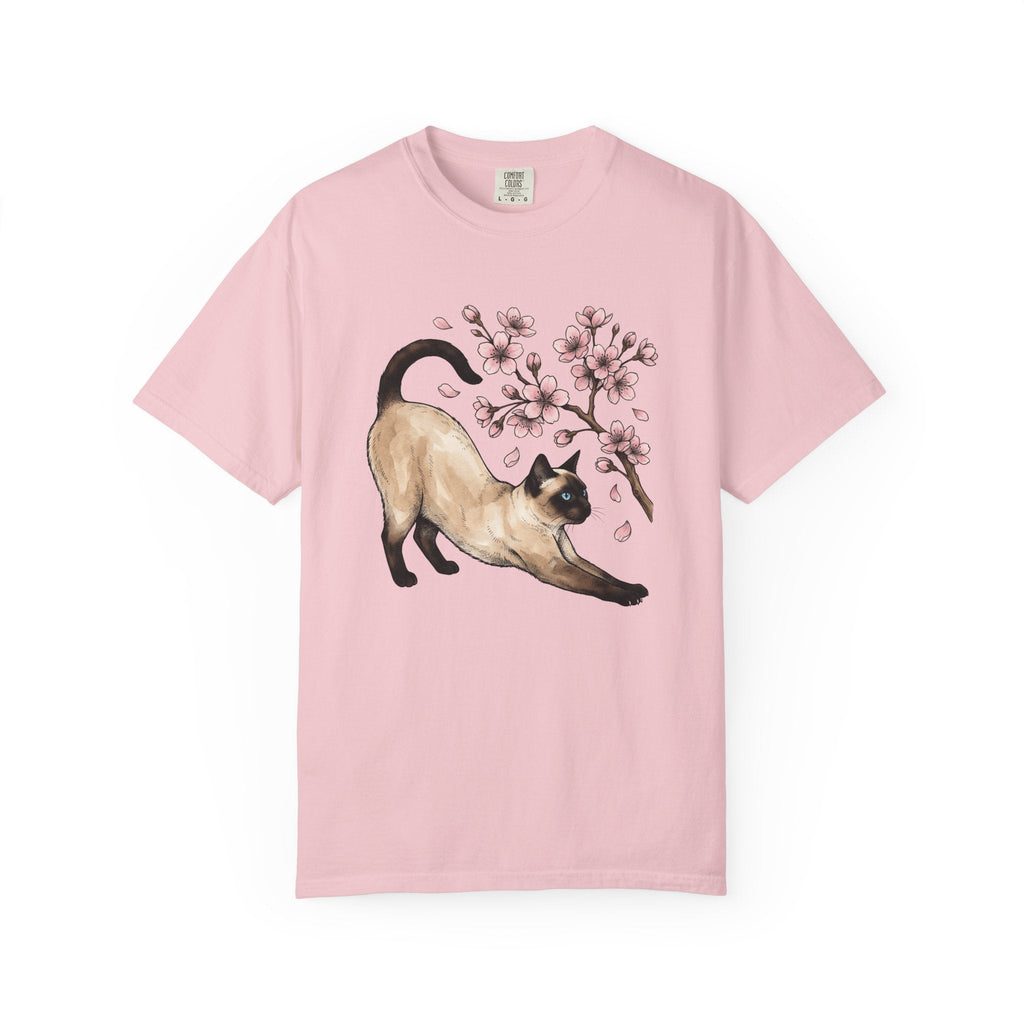 Siamese Kitten Shirt Cat Flower Unisex Gift Painting Tee product image 3