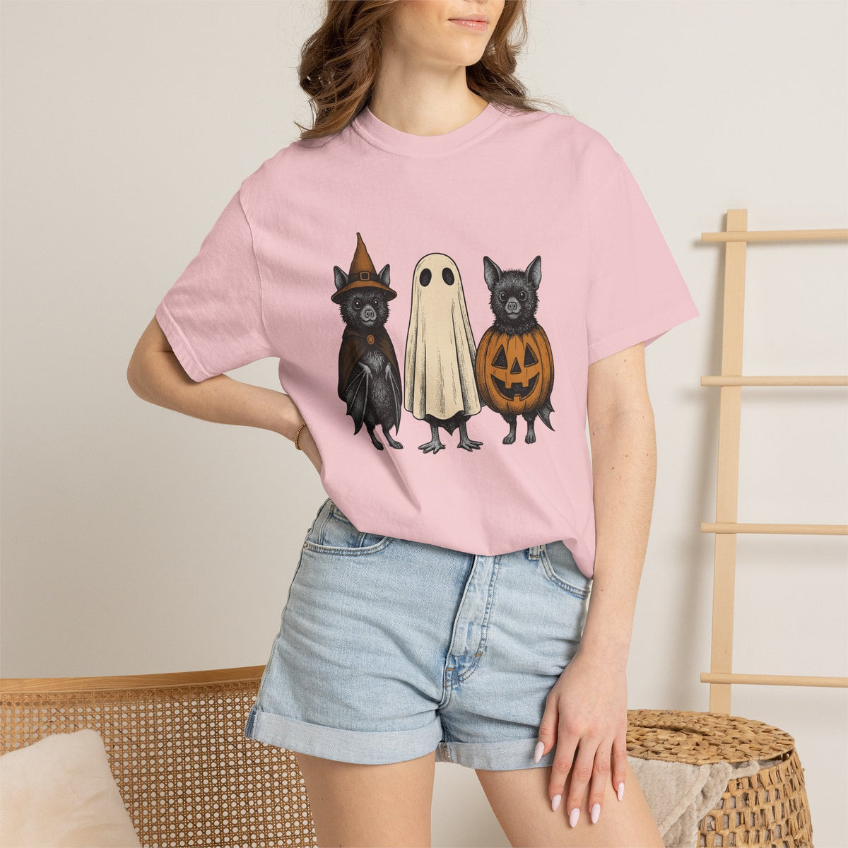 Bat Outfit Shirt Halloween Wildlife Unisex Gift Retro Tee product image 13