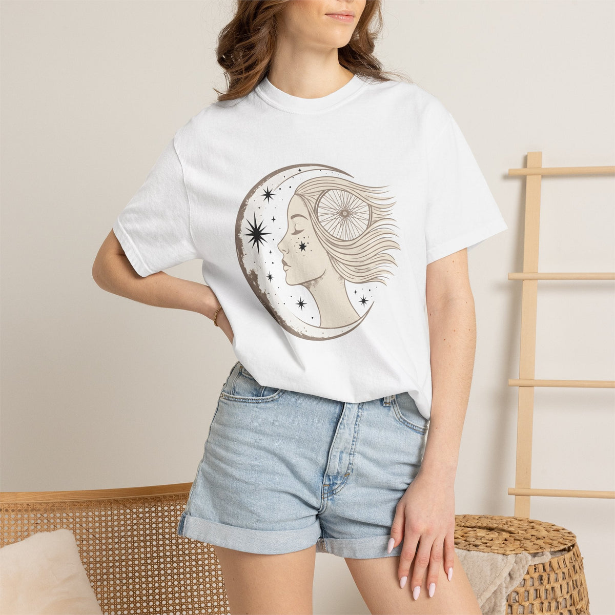 Moon Goddess Shirt Sports Celestial Gift for Women Boho Tee product image 6