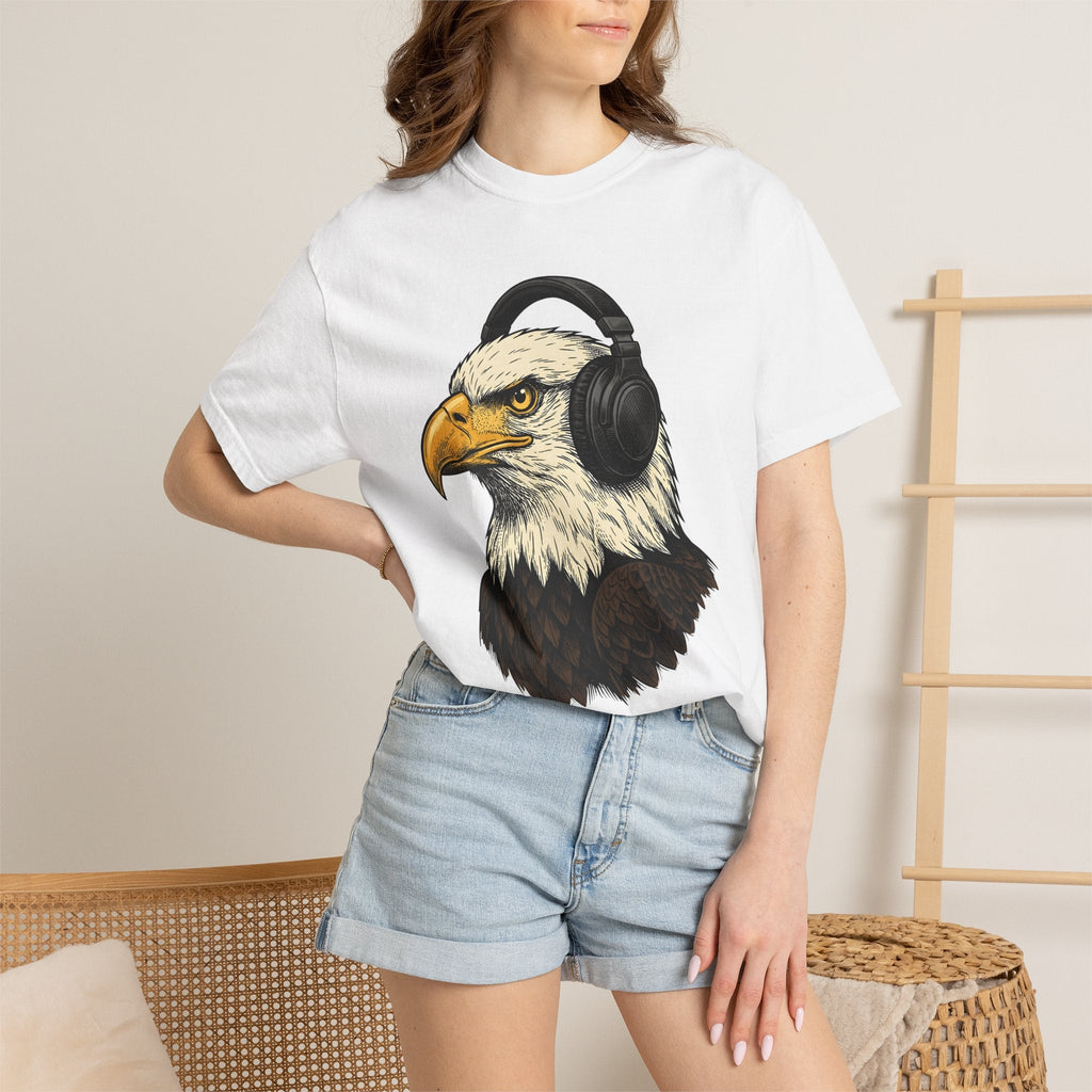 Eagle Headphones Shirt Animals Music Unisex Gift Hand Drawn product image 6