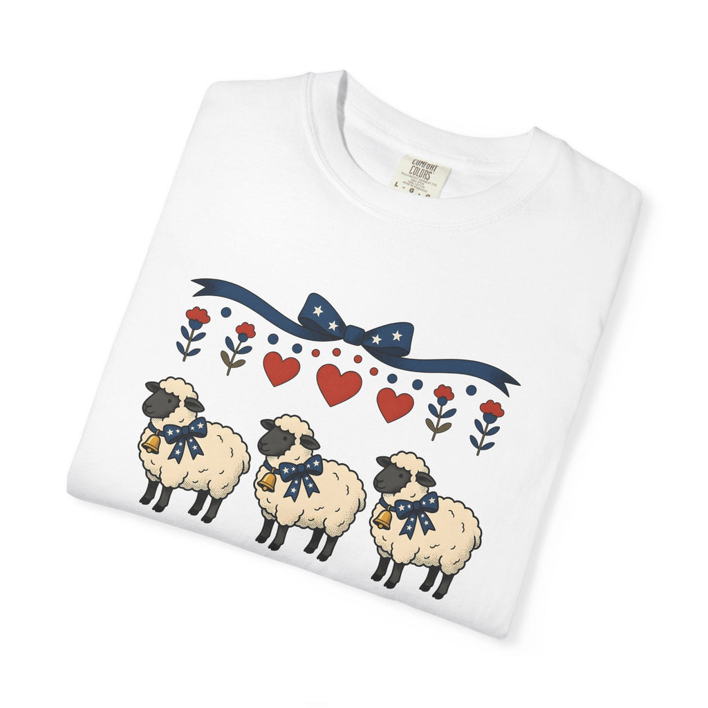 Sheep Trio Shirt 4th Of July Farmhouse Unisex Gift Folk Art product image 5