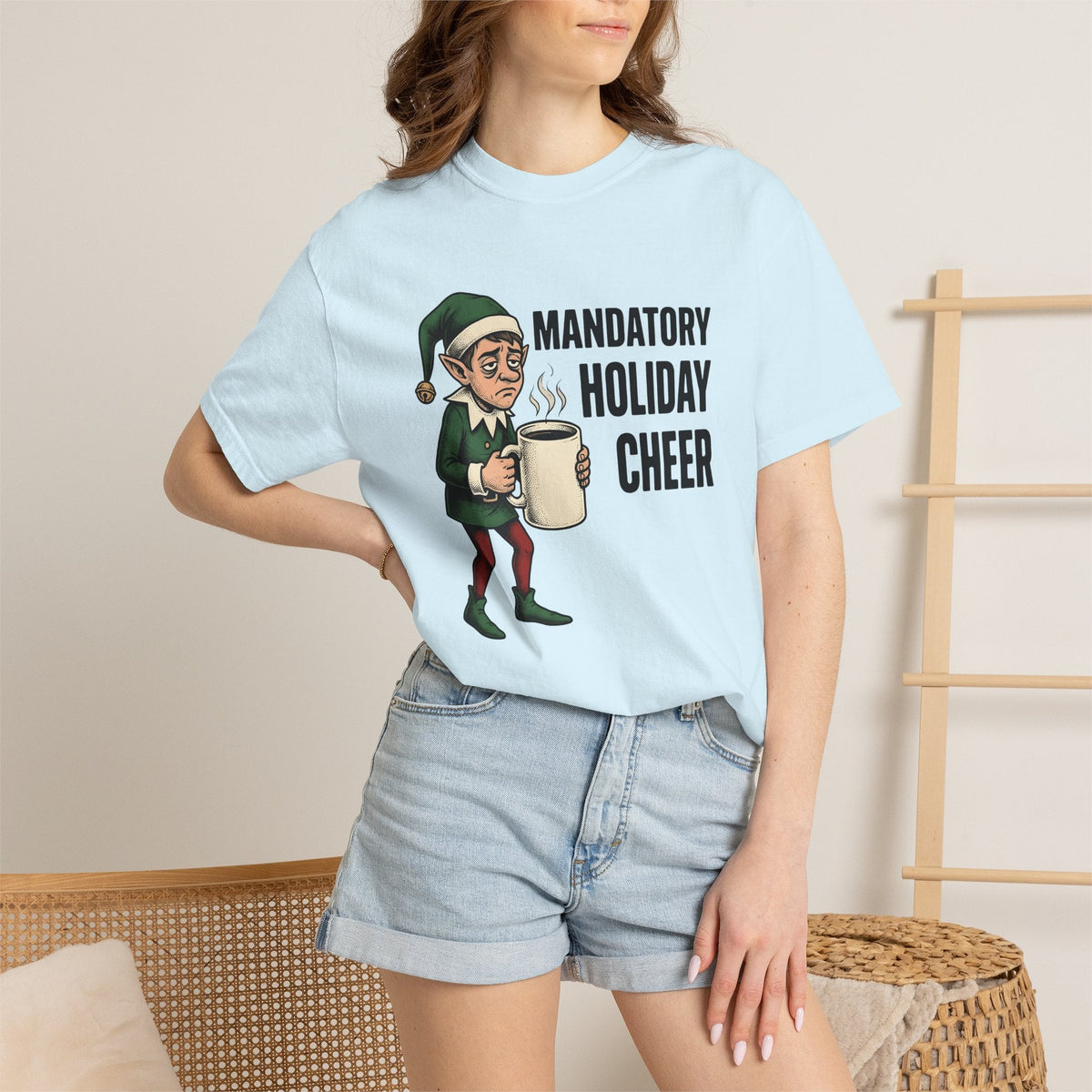 Weary Christmas Helper Shirt Fun Unisex Gift Shabby Chic product image 9